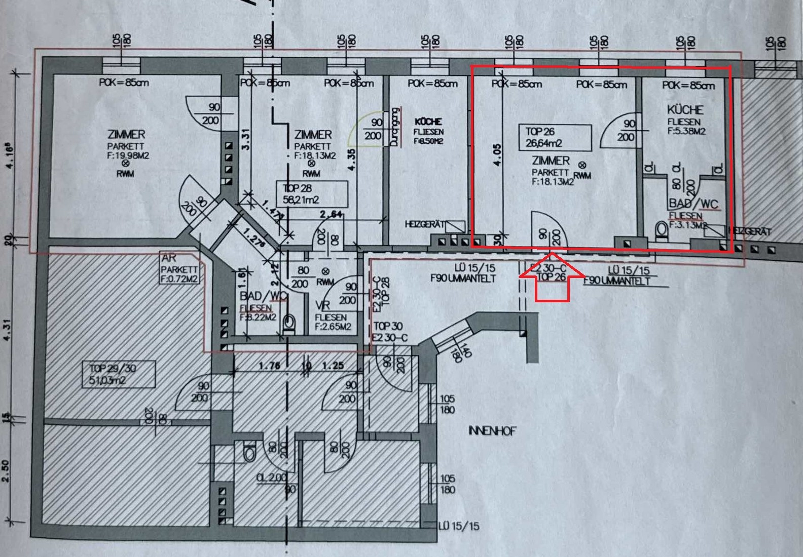 Grundrissplan 1050 Wien 1 Zimmer Wohnung